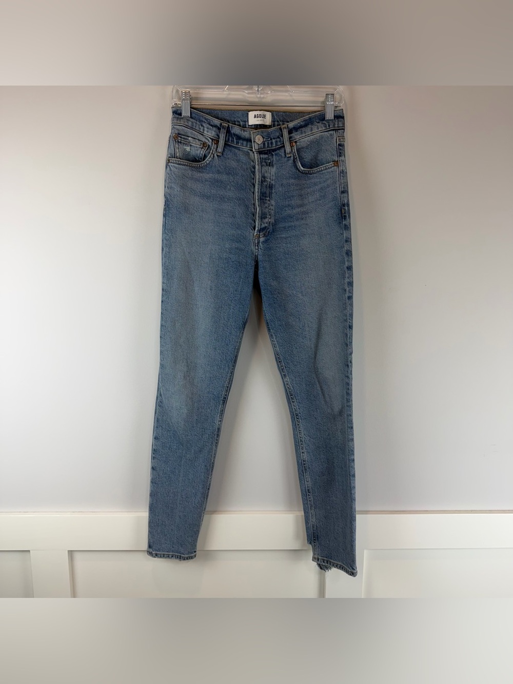 Agolde Distressed Button Fly Nico High Rise Slim Ankle Jeans Size 27